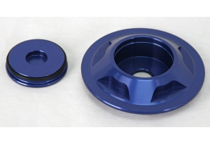 LSR Camaro Blue Billet Front Strut Retainer and Nut Covers